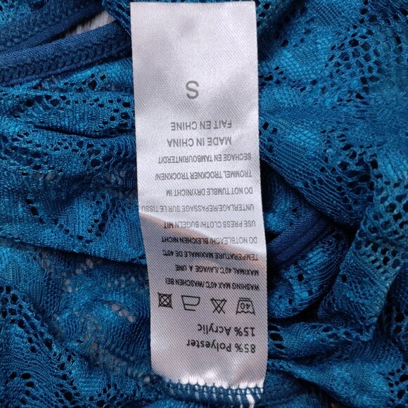 One-Piece Embroidered Floral Lace Lingerie Bow Open Crotch Bodysuit - Picture 5 of 5